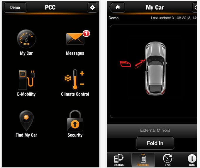 EMEA: The Internet of Porsche 7 Car Connect iPhone