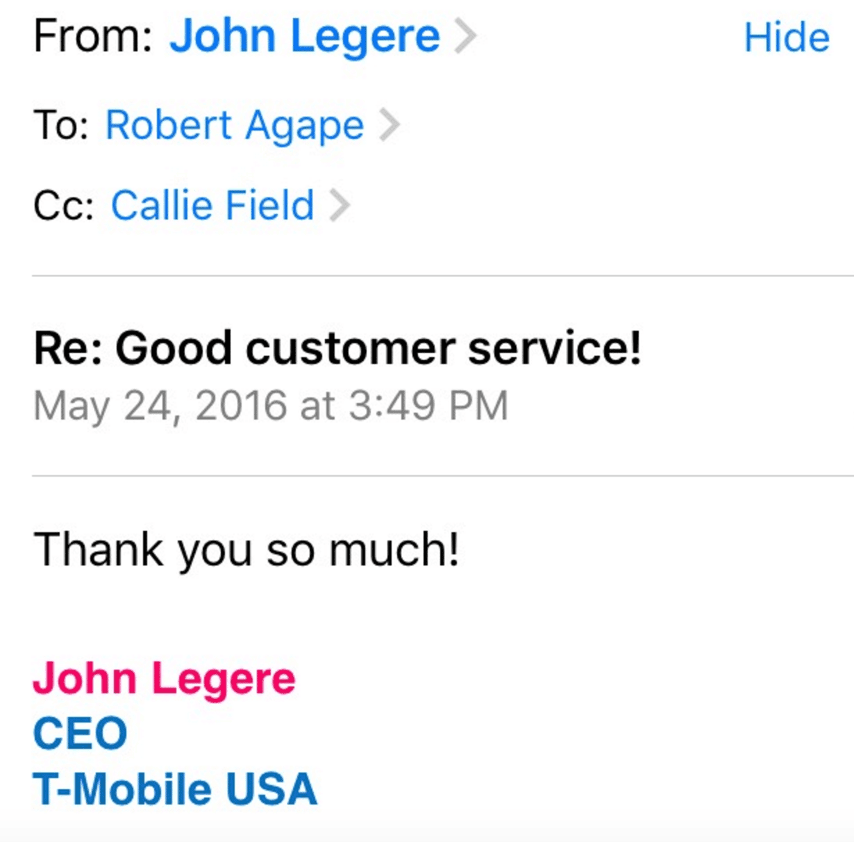 T-Mobile CEO and SVP respond to customer's email 7 t-mobile