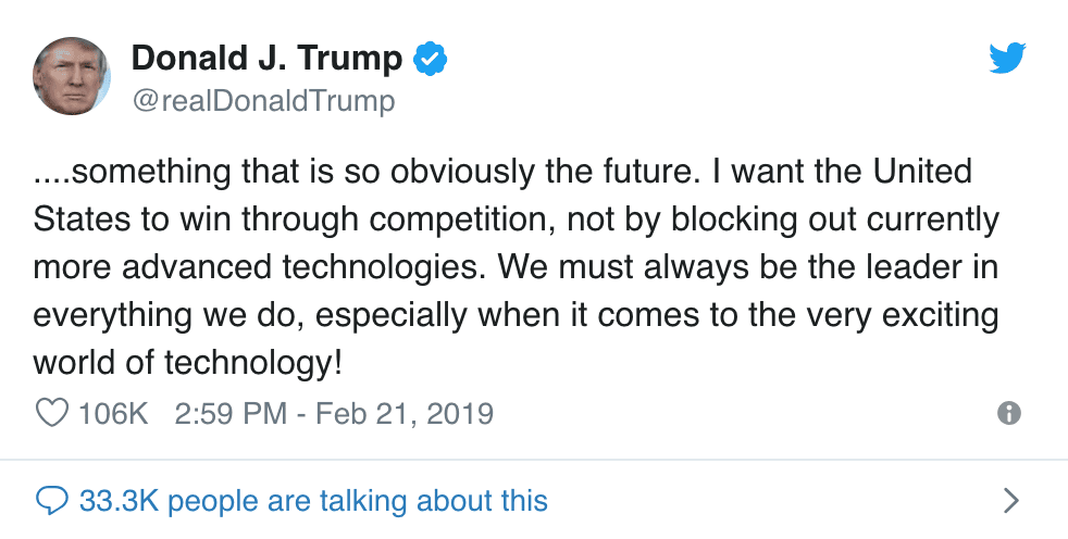 Tech-savvy Trump: 5G and 6G 'so obviously' the future 9 Screen Shot 2019 02 22 at 9.27.02 AM