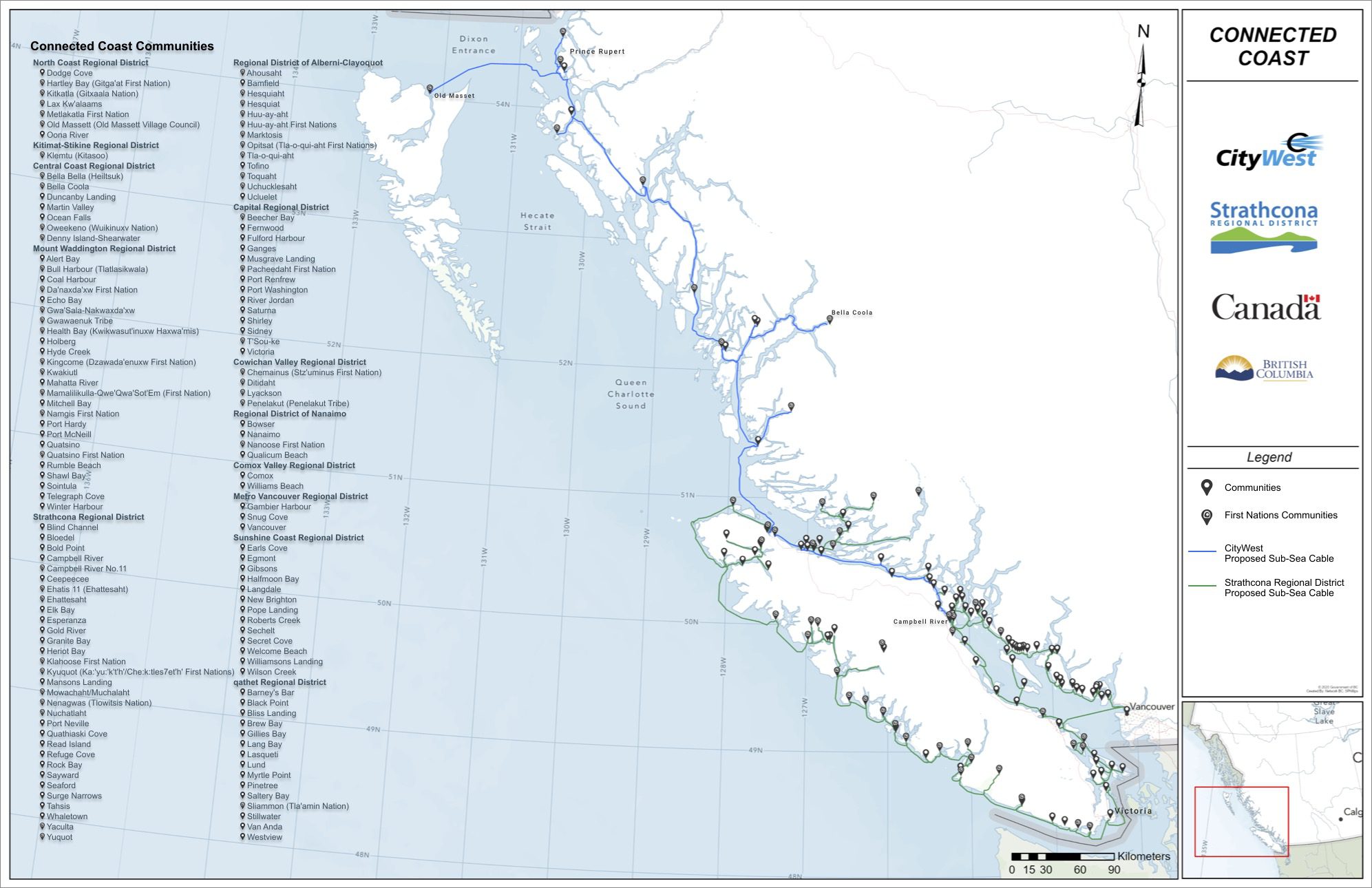 Fujitsu selected to take part in Canada's Connected Coast project 6 Connected Coast Project Map 11x17 APR2020 1
